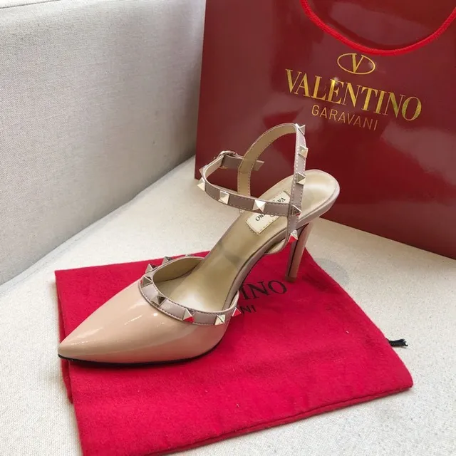 Valentino Rockstud Nude Patent Studded T-Strap Stilettos 2