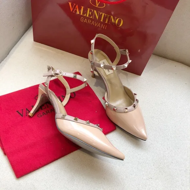 Valentino Rockstud Nude Patent Studded T-Strap Stilettos 3