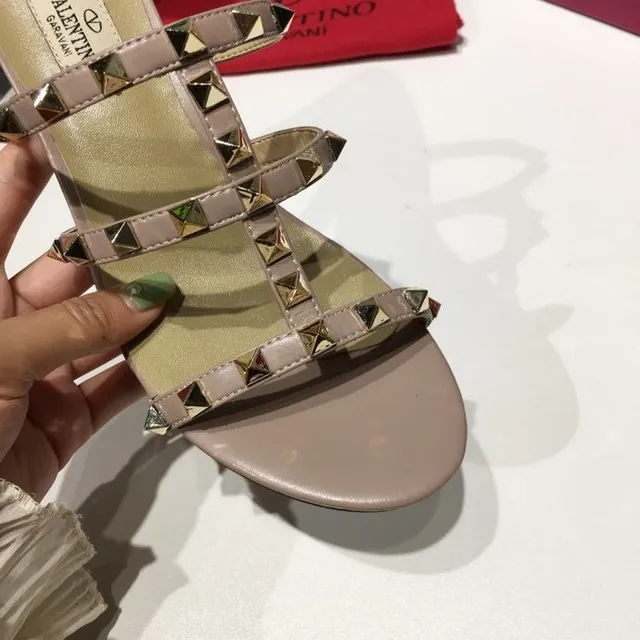 Valentino Rockstud Sandálias Gladiator Nude Studded 2