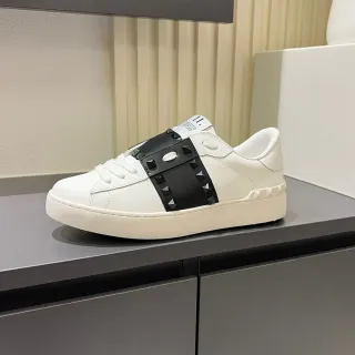Valentino Rockstud White and Black Studded Lifestyle Sneakers