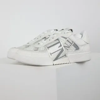Valentino VLTN Sneaker White Gray Low-Top Pebbled Leather Lifestyle Sneakers