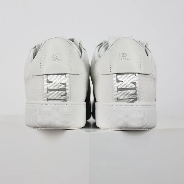 Valentino VLTN Sneaker White Gray Low-Top Pebbled Leather Lifestyle Sneakers 8