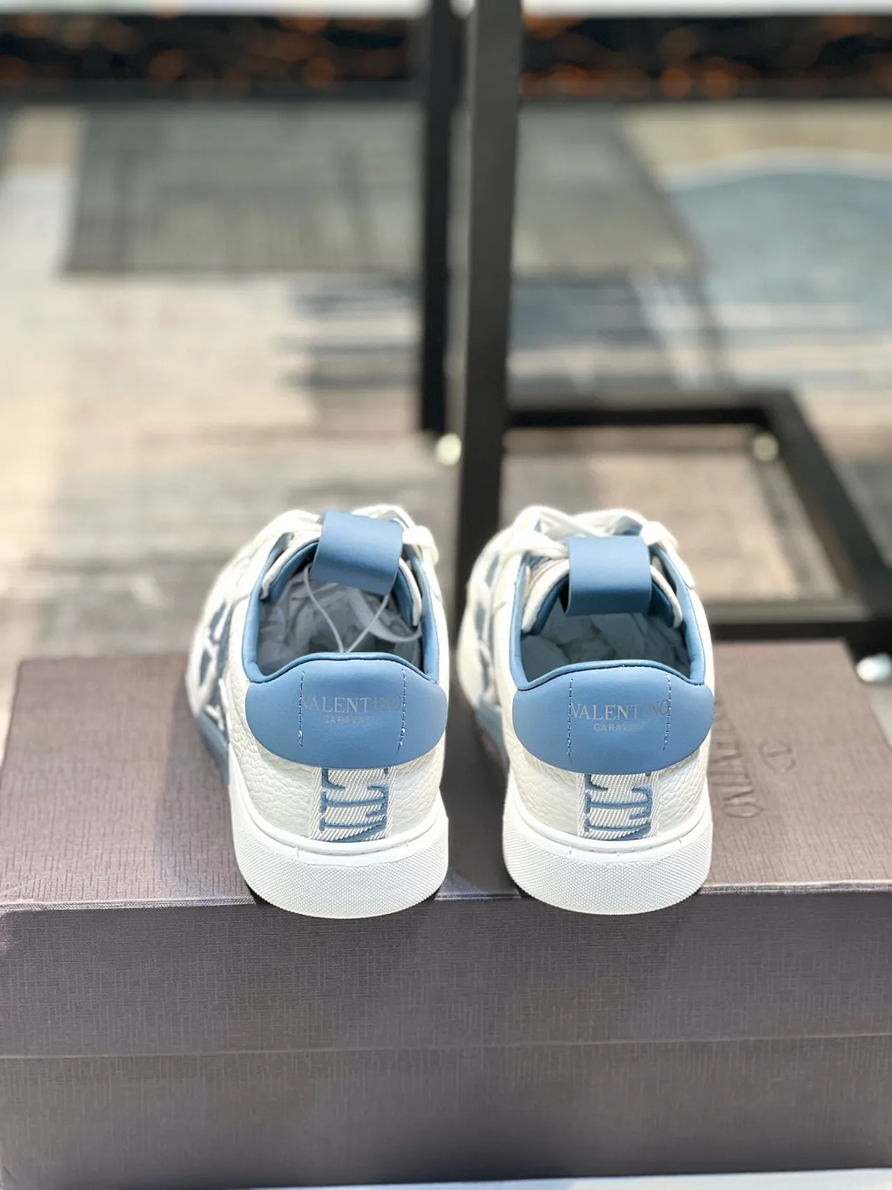 Valentino VLTN White and Light Blue Lifestyle Sneakers 2