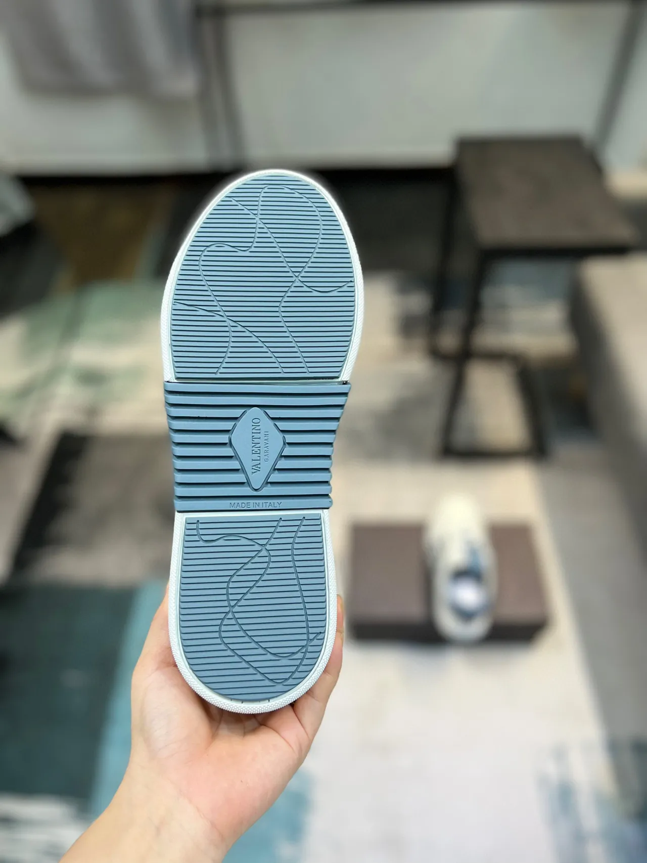 Valentino VLTN White and Light Blue Lifestyle Sneakers 9
