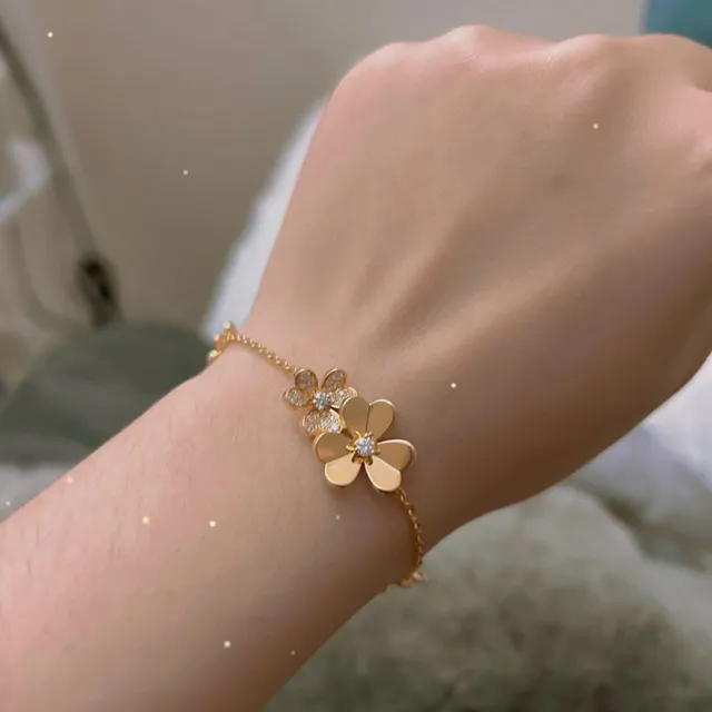Van Cleef & Arpels Alhambra पाँच मोटिफ्स सोने और डायमंड ब्रेसलेट 5