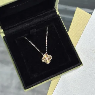 Van Cleef & Arpels Alhambra Four-Leaf Clover Gold and Diamond Necklace