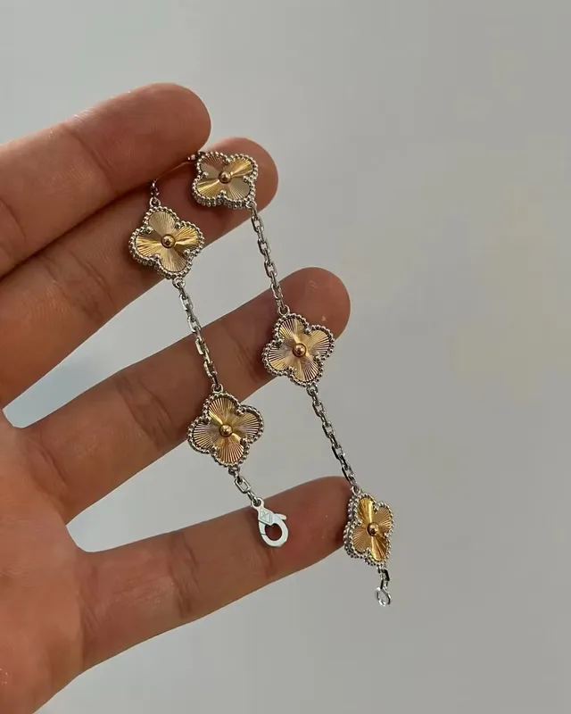 Van Cleef & Arpels Alhambra Four-Leaf Clover Gold and Diamond Necklace 2