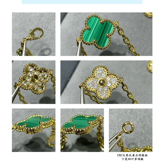 Van Cleef & Arpels Alhambra मलाशाइट पव डायमंड चारपत्ती क्लोवर हार 2