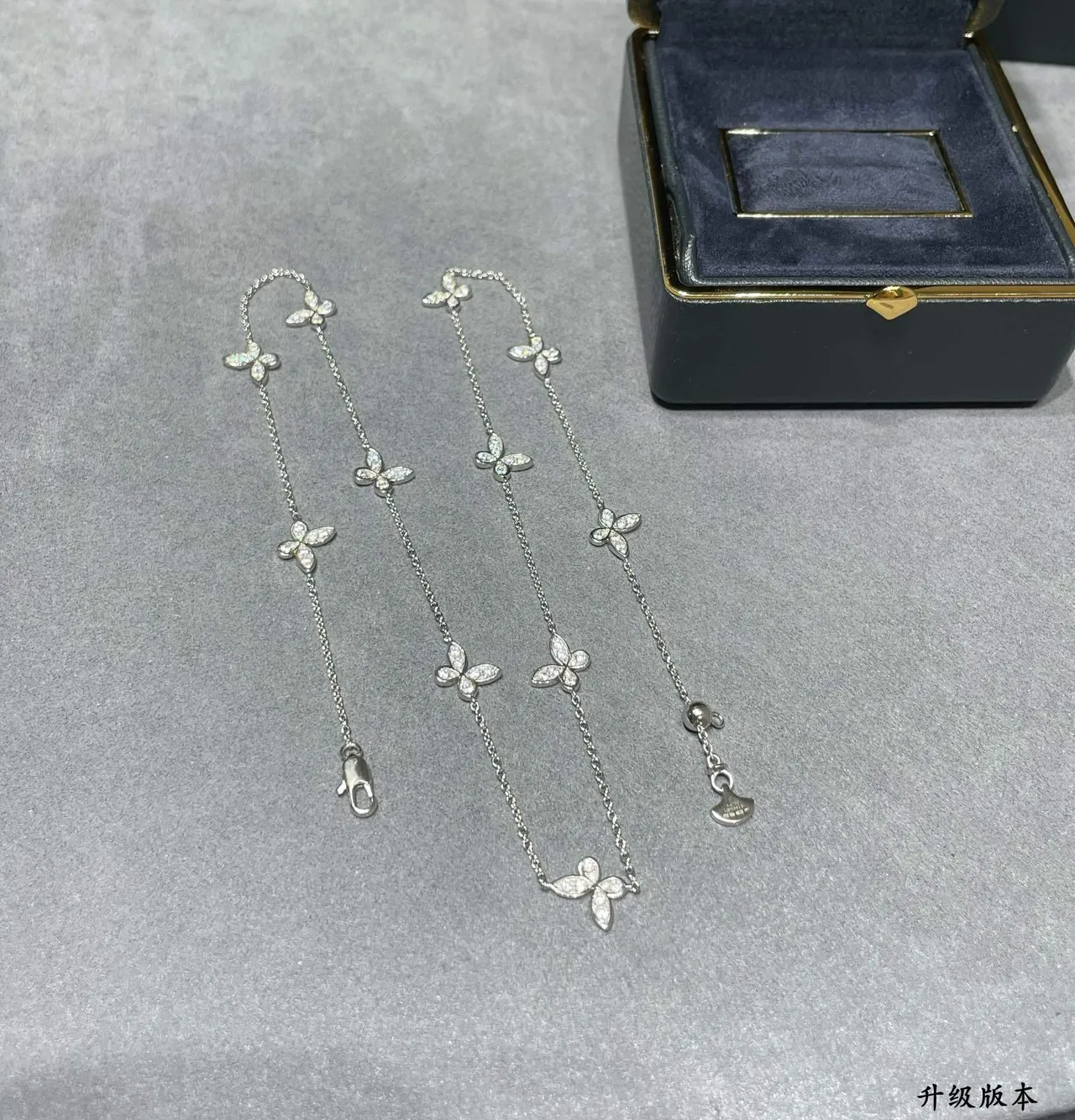 Van Cleef & Arpels Butterfly Pavé Silver Necklace 2
