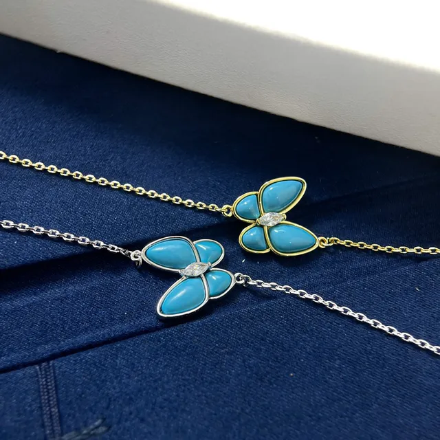 Van Cleef & Arpels Papillon 绿松石和钻石蝴蝶手链 2