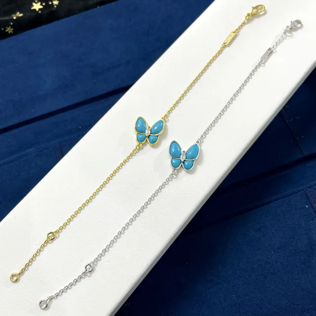 Van Cleef & Arpels Papillon 绿松石和钻石蝴蝶手链 4