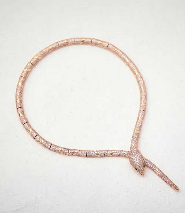 Colar Van Cleef & Arpels Serpent Bohème Pavé Ouro Rosa 7