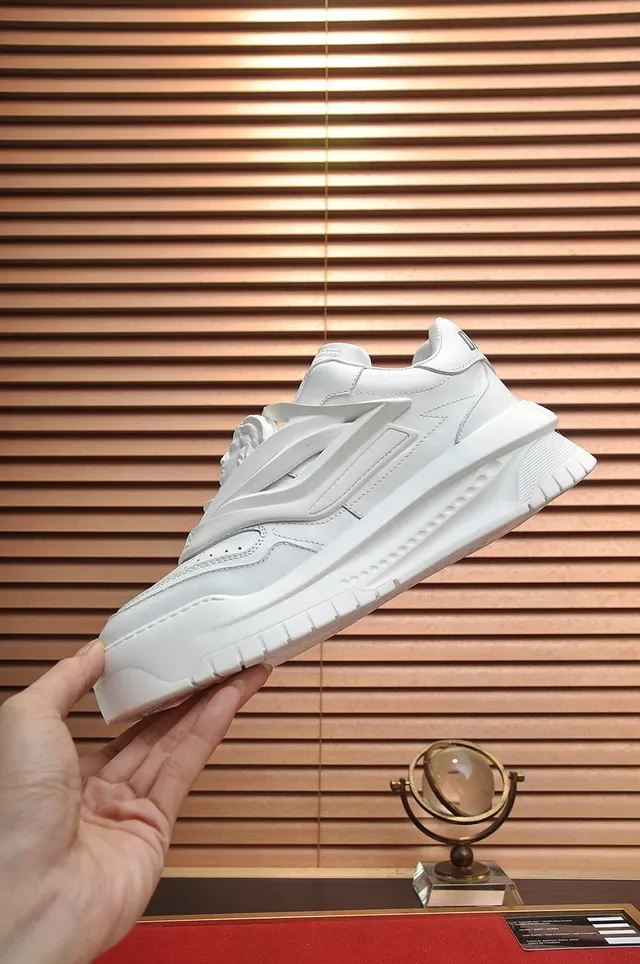 Versace Chain Reaction All-White Sculpted Platform Chunky Sneakers 6