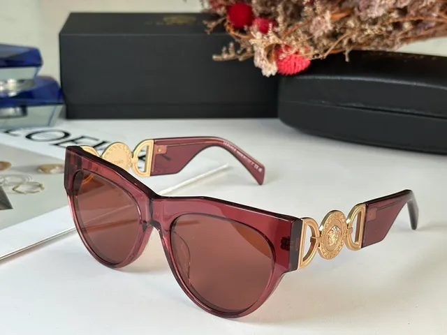 Versace Chain Reaction Beige Acetate Medusa Hardware lunettes de soleil 9