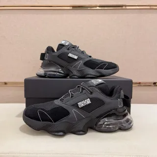 Versace Chain Reaction 黑色透明鞋跟厚底运动鞋