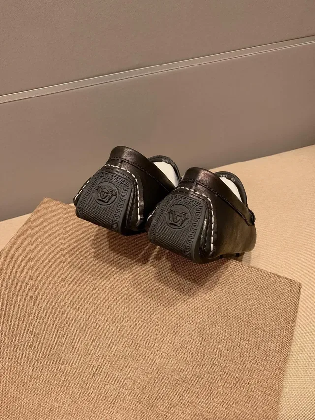 Versace Chain Reaction Medusa-Buckle Patinated Black Loafers 3