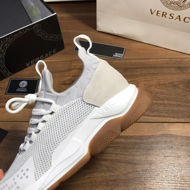 Versace Chain Reaction White Mesh and Gum Chunky Sneakers 3