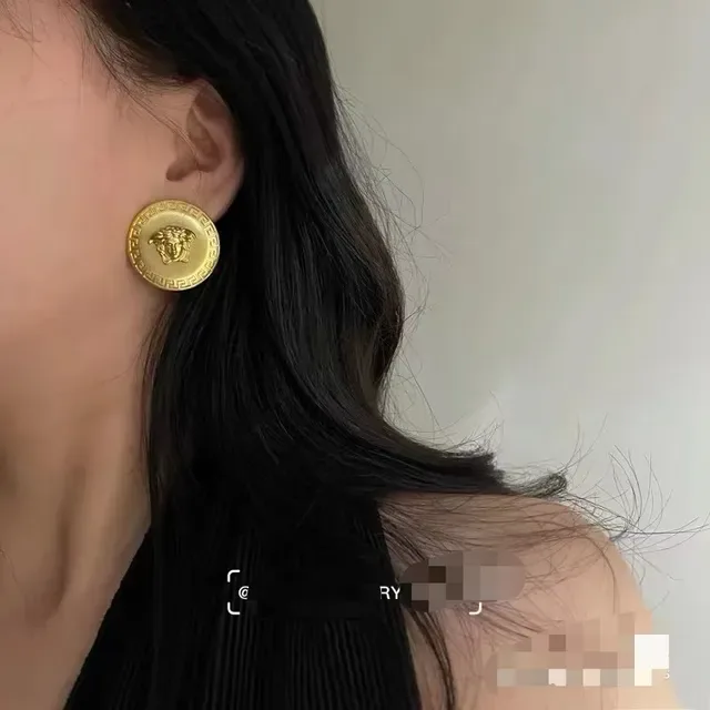 Versace Greca Odissea Gold-Tone Medusa Stud Earrings 3