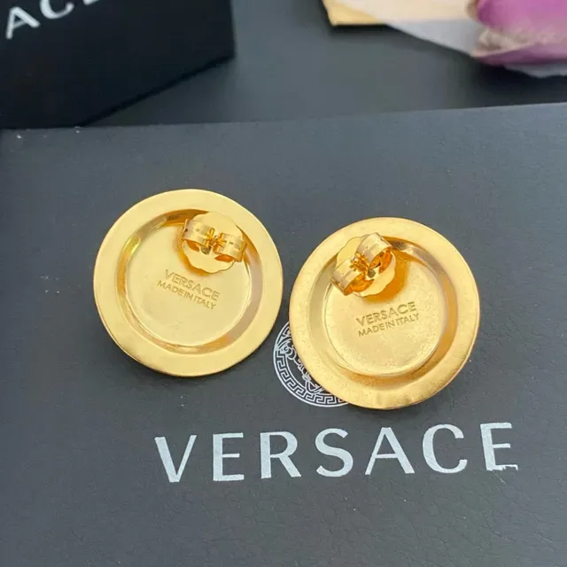Versace Greca Odissea Gold-Tone Medusa Stud Earrings 5