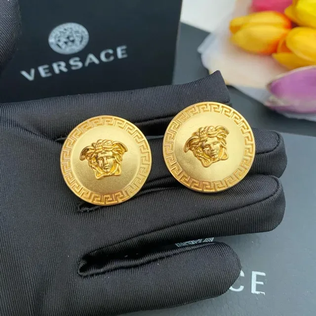 Versace Greca Odissea Gold-Tone Medusa Stud Earrings 6