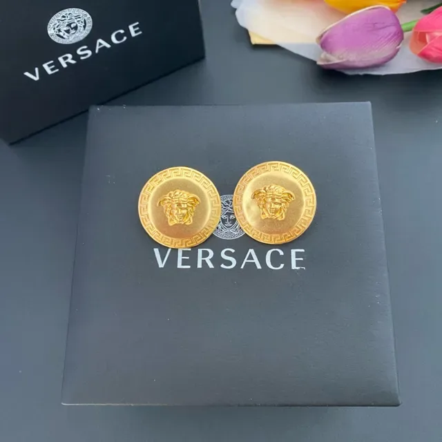 Versace Greca Odissea Gold-Tone Medusa Stud Earrings 7