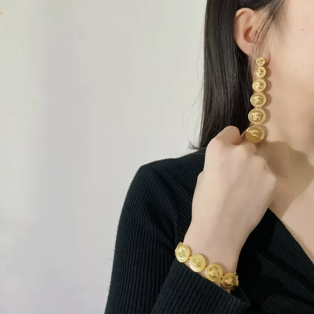 Versace Medusa Greca Coin-Style Gold-Tone Earrings 2