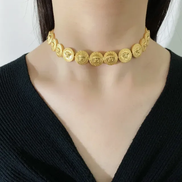 Versace Medusa Greca Coin-Style Gold-Tone Earrings 5