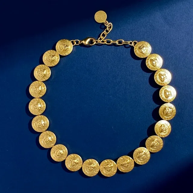 Versace Medusa Greca Coin-Style Gold-Tone Earrings 8