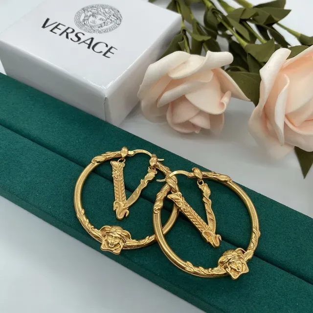 Versace Medusa Hoop Gold Earrings 4