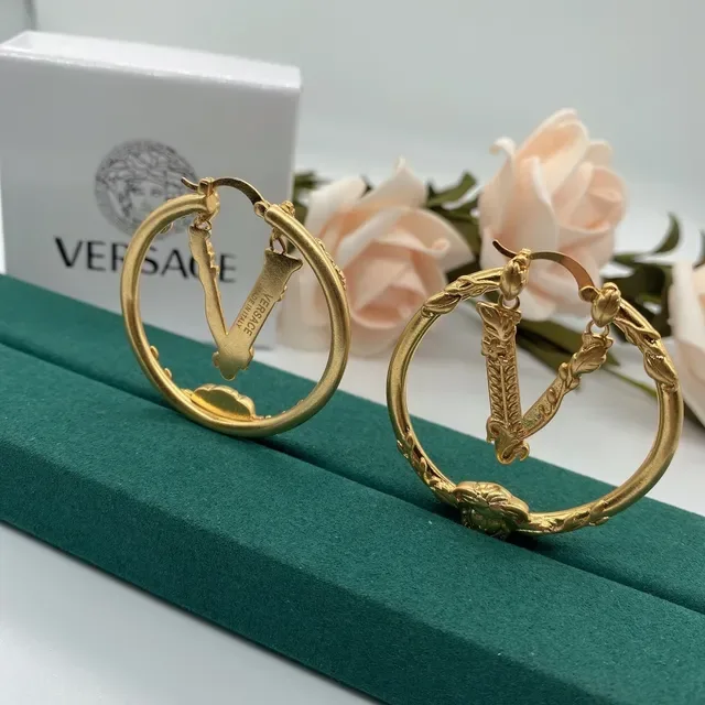 Versace Medusa Hoop Gold Earrings 5
