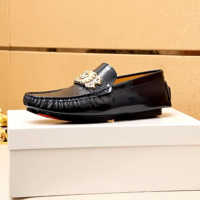 Versace Odissea أسود ذهبي جلد تمساح مصبوغ patent embossed مع buckle Medusa و hardware موسين 6