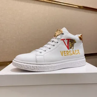 Versace ওডিসিয়া সাদা সোনালী মেডুসা হাই-টপ লাইফস্টাইল স্নিকার