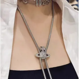 Vivienne Westwood Orb Crystal-Pavé Bolo Necklace