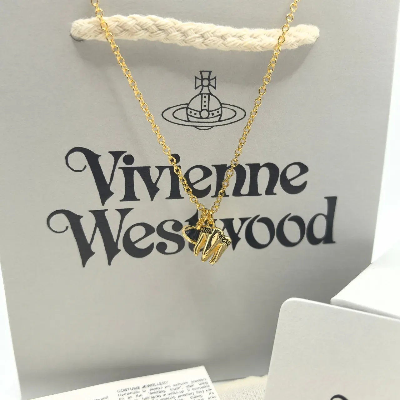 Vivienne Westwood Orb Shoe Charm Gold Silver Chain-Link High-Heeled Necklace 8