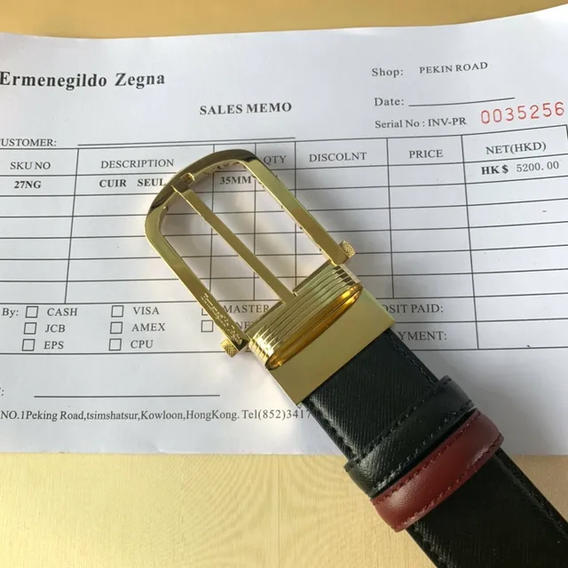 Ermenegildo Zegna Ceinture en cuir réversible noire et bordeaux 2