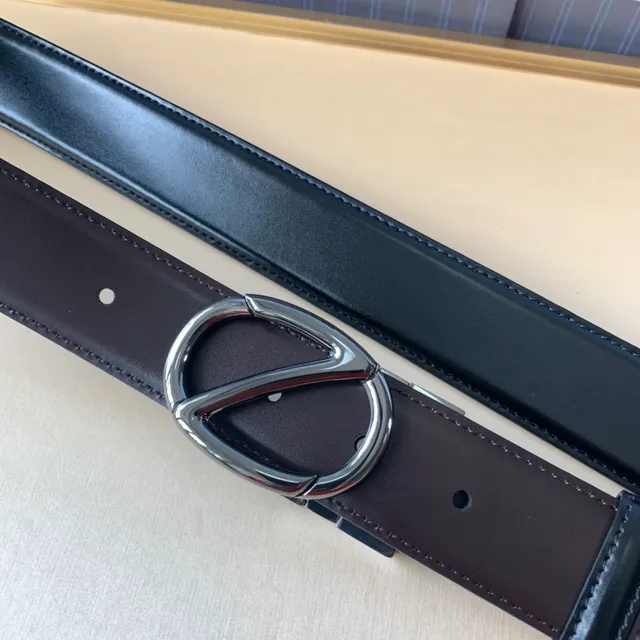 Zegna Negro Plata Hebilla Geométrica Pulida de Cuero Cinturón 5