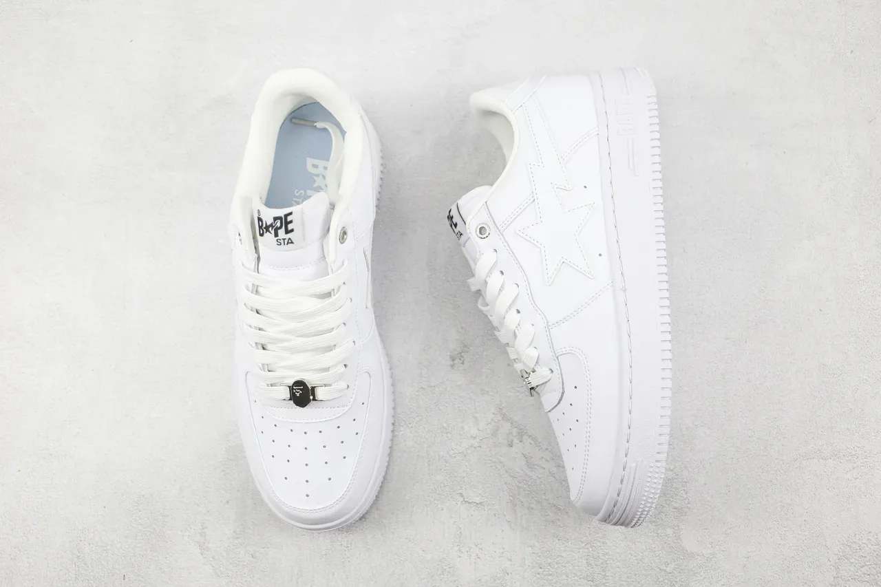 A Bathing Ape BAPE STA All-White Lifestyle Sneakers 3