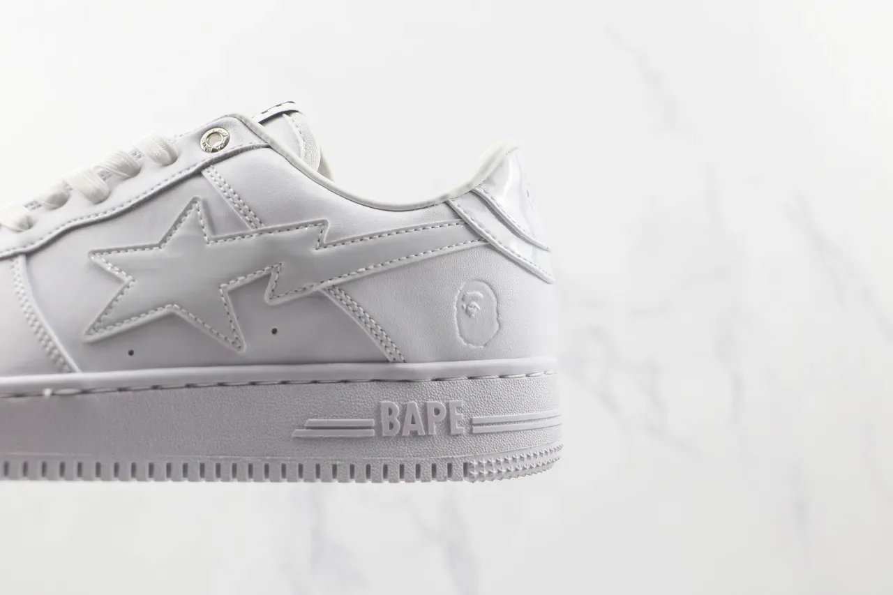 A Bathing Ape BAPE STA All-White Lifestyle Sneakers 7