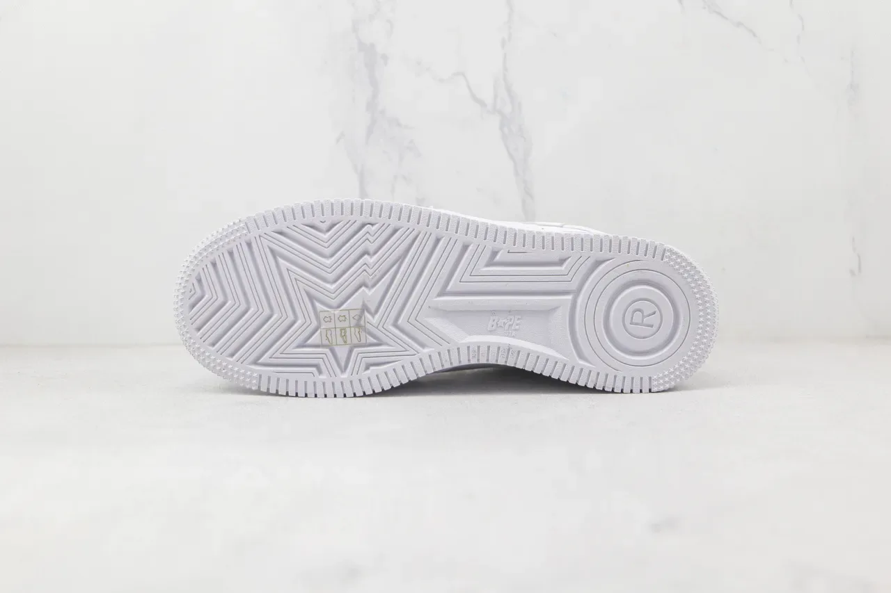 A Bathing Ape BAPE STA All-White Lifestyle Sneakers 8