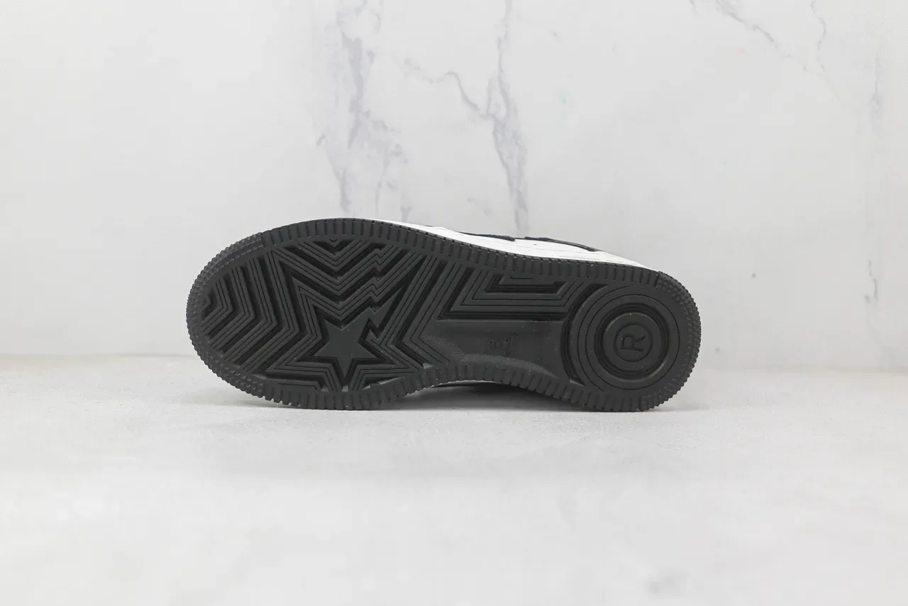 A Bathing Ape BAPE STA Black and White Patent Leather Lifestyle Sneakers 8