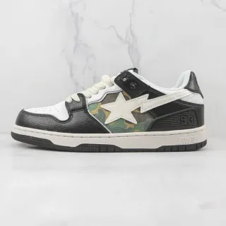 A Bathing Ape BAPE STA أحذية رياضية أسلوب حياة أسود أبيض كامو