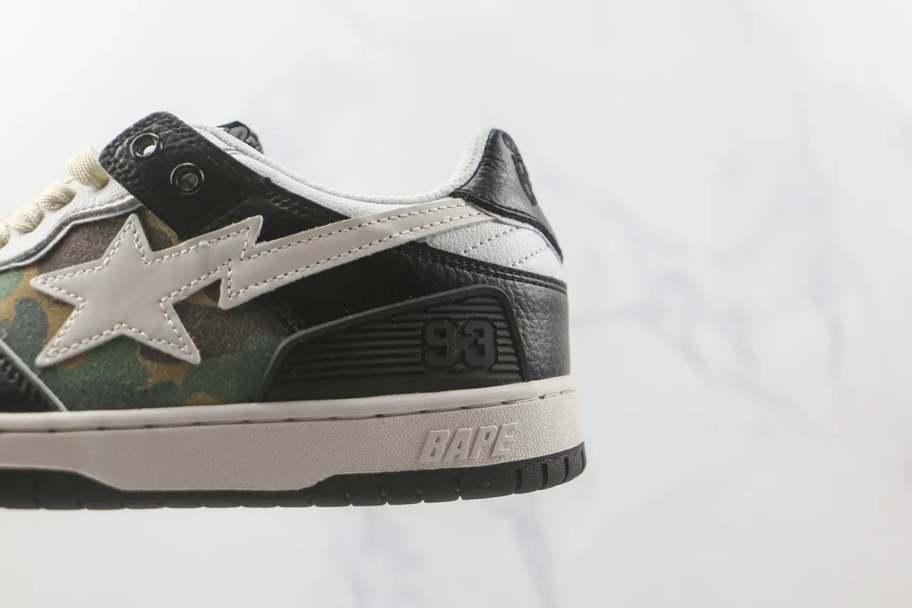 A Bathing Ape BAPE STA أحذية رياضية أسلوب حياة أسود أبيض كامو 7