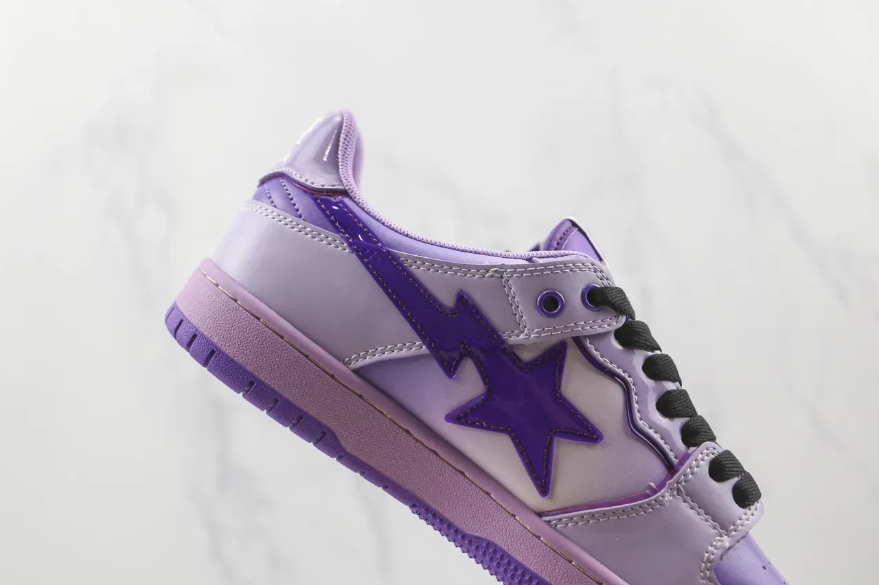 A Bathing Ape BAPE STA Tênis Lifestyle Lavanda Roxa com Logo de Estrela 5
