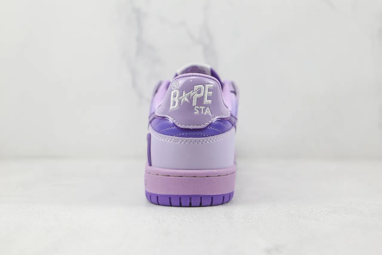 A Bathing Ape BAPE STA Tênis Lifestyle Lavanda Roxa com Logo de Estrela 9