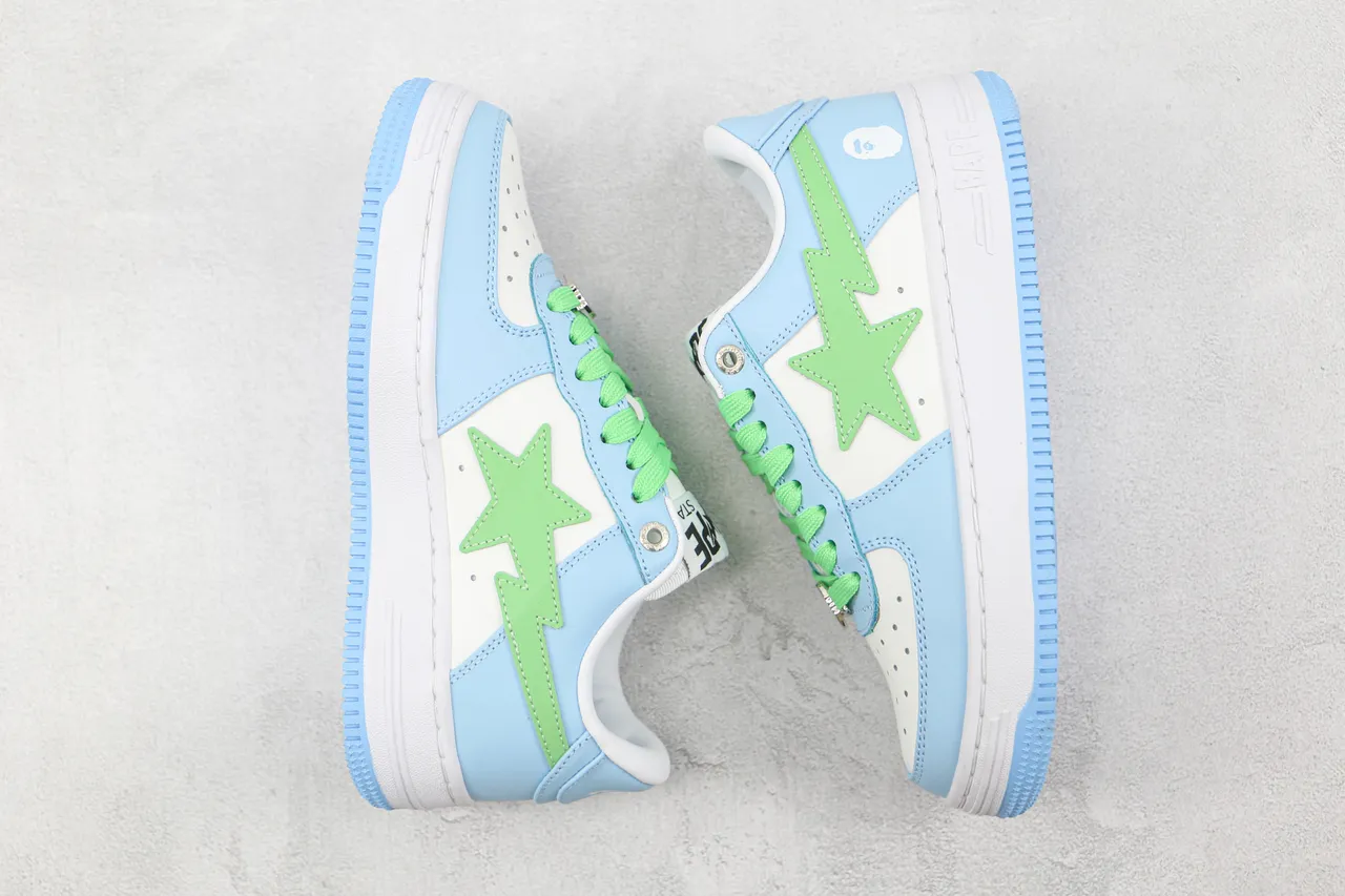 A Bathing Ape BAPE STA Light Blue Green Star Lifestyle Sneakers 2
