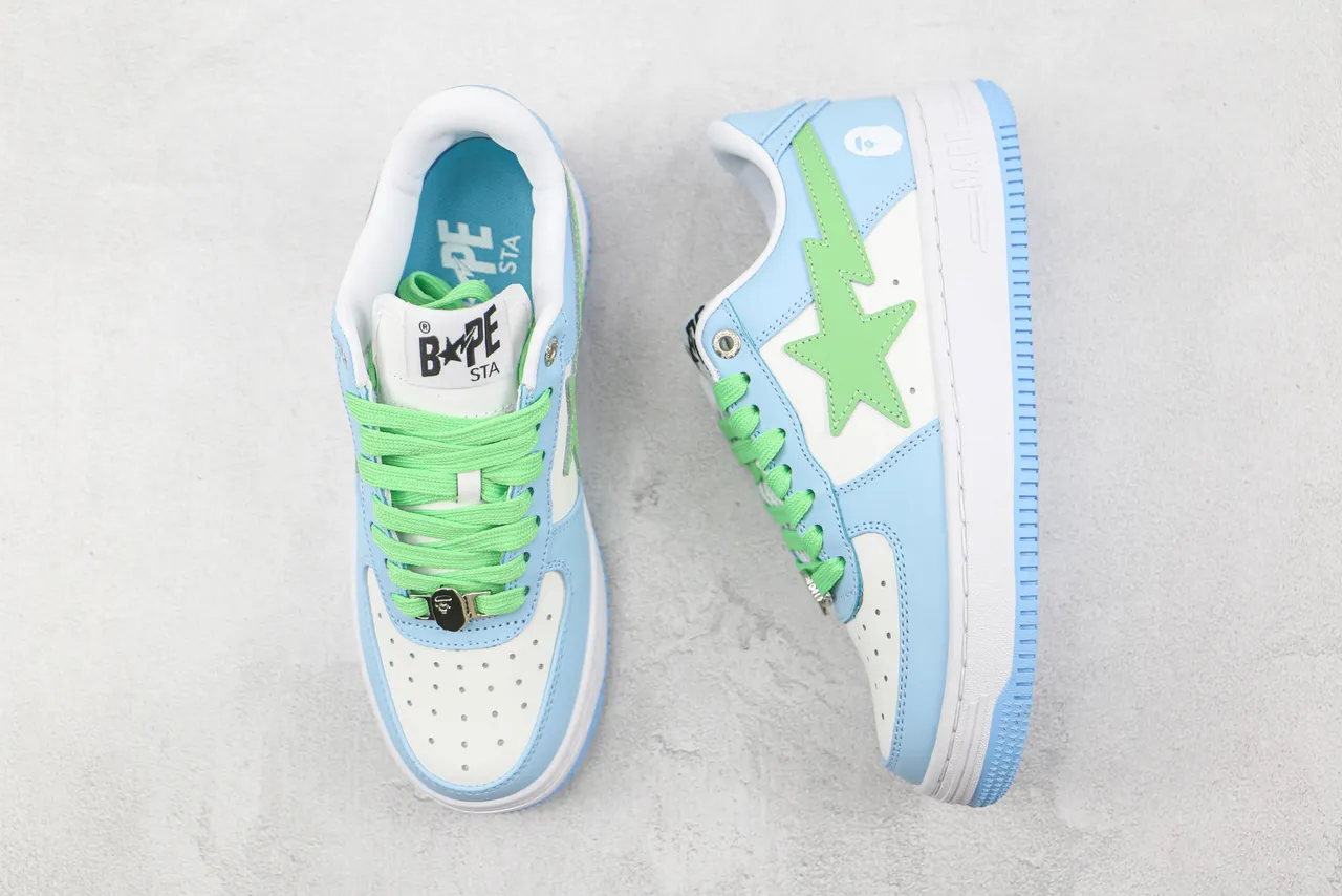 A Bathing Ape BAPE STA Light Blue Green Star Lifestyle Sneakers 3
