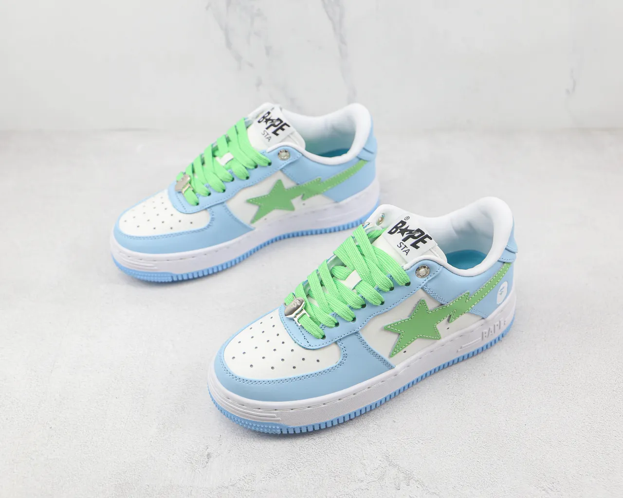 A Bathing Ape BAPE STA Light Blue Green Star Lifestyle Sneakers 4