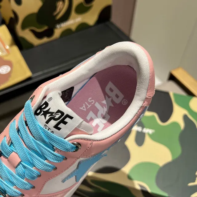 A Bathing Ape BAPE STA Rosa Blanco Azul Zapatillas Lifestyle 4