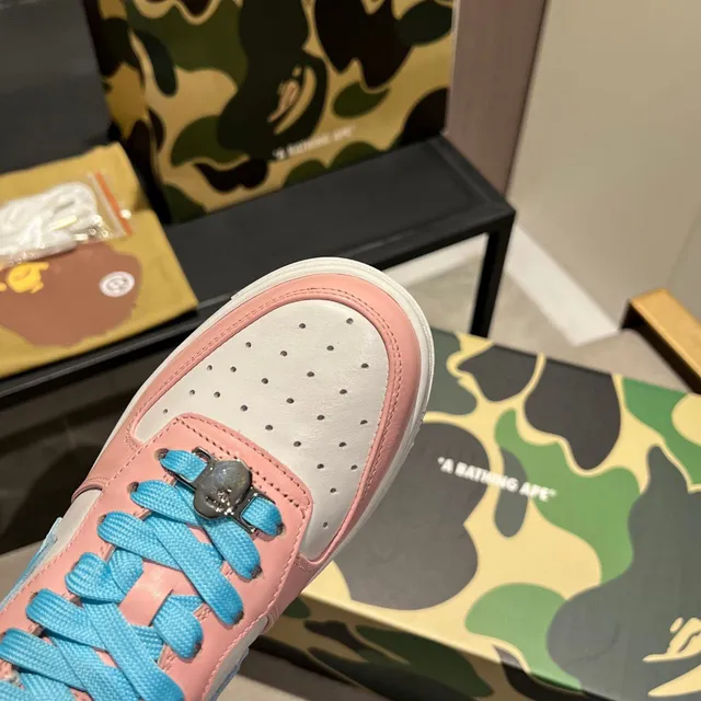 A Bathing Ape BAPE STA Rosa Blanco Azul Zapatillas Lifestyle 5