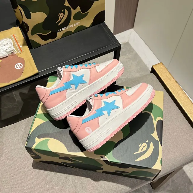 A Bathing Ape BAPE STA Rosa Blanco Azul Zapatillas Lifestyle 6